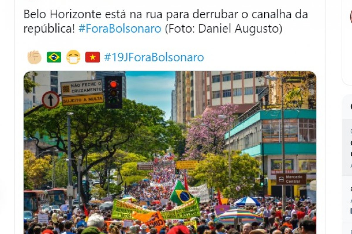 [Deputado do PT erra ao publicar no Twitter pedido de saída de Bolsonaro com foto de protestos ‘Fora Cunha’ e ‘Fora Temer’ ]